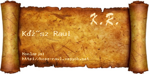 Kósz Raul névjegykártya